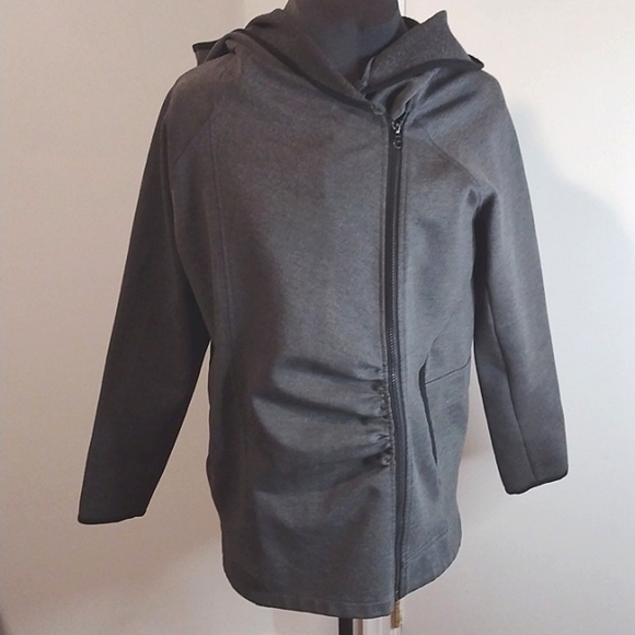 Nom Maternity Black Rainier Fleece Lined Zip Hoodie Size L - Picture 4 of 10